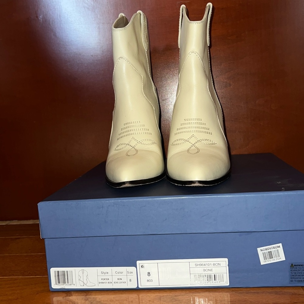 PAIGE boots/booties, like New. Color is Bone.